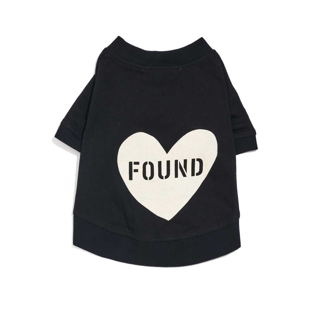 FOUND MY ANIMAL（ファウンドマイアニマル）ドッグ用Tシャツ XS-Lサイズ（小型犬・中型犬用）素材 コットン 色/BLACK | PET LAB