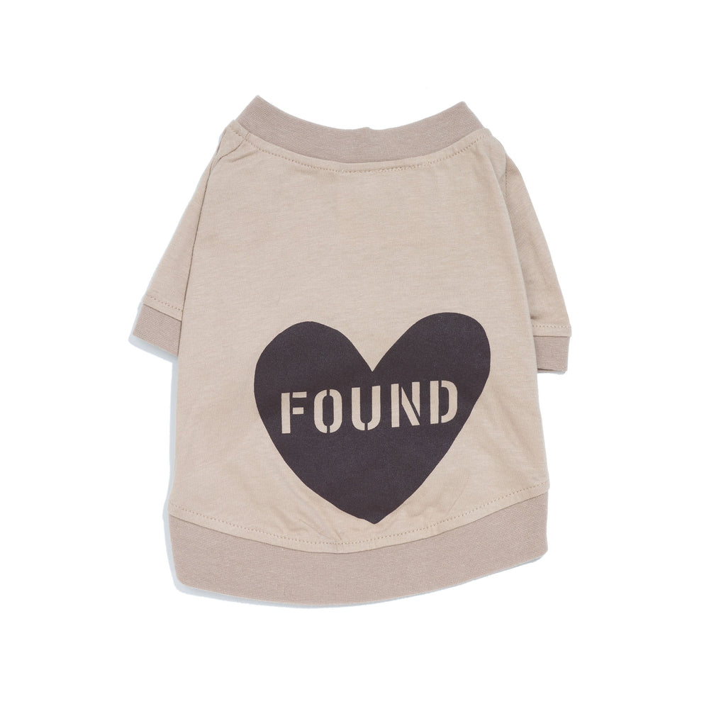 FOUND MY ANIMAL（ファウンドマイアニマル）ッグ用Tシャツ XS-Lサイズ（小型犬・中型犬用）素材 コットン 色/Taupe-Chocolate | PET LAB
