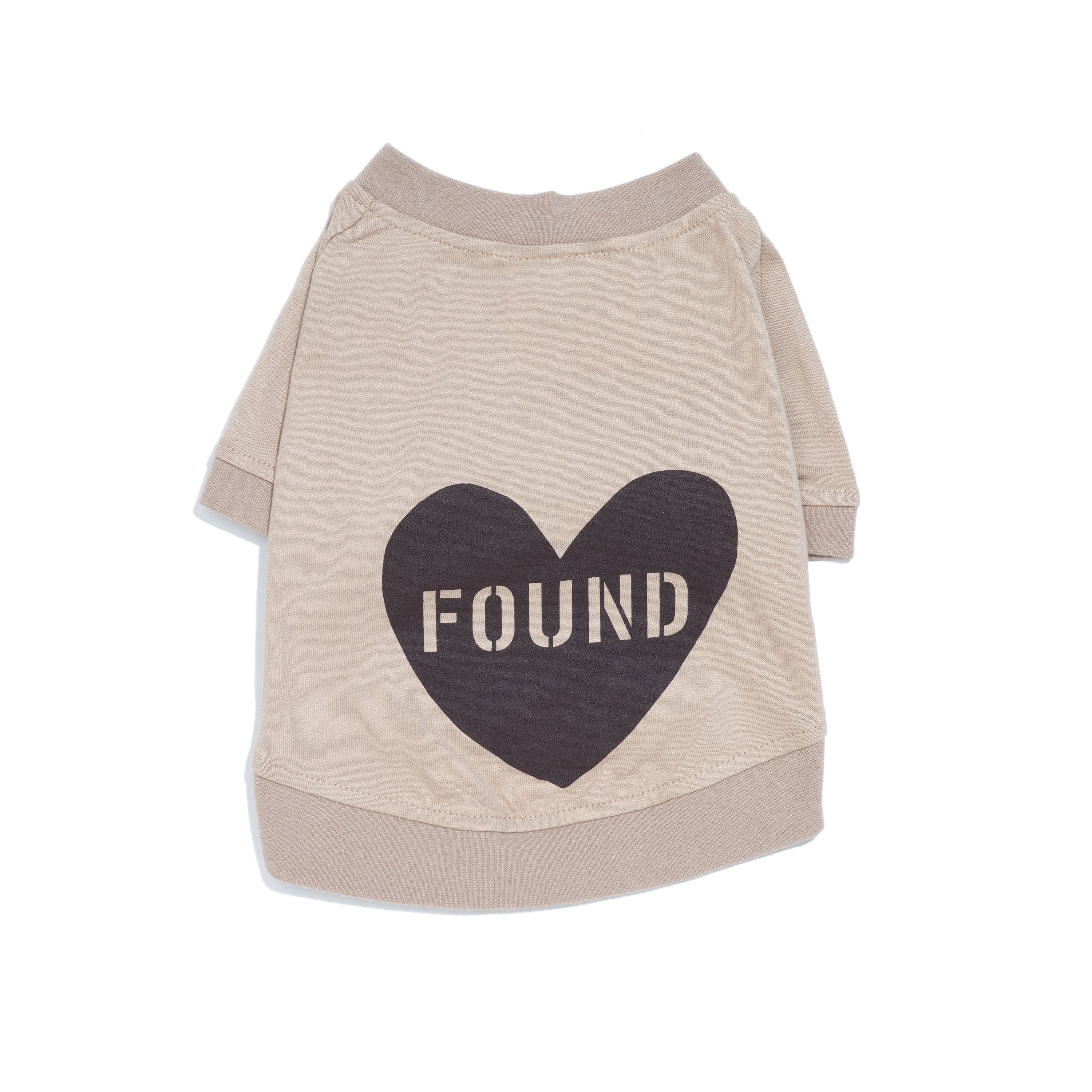 FOUND MY ANIMAL（ファウンドマイアニマル）ッグ用Tシャツ XS-Lサイズ（小型犬・中型犬用）素材 コットン 色/Taupe-Chocolate | PET LAB
