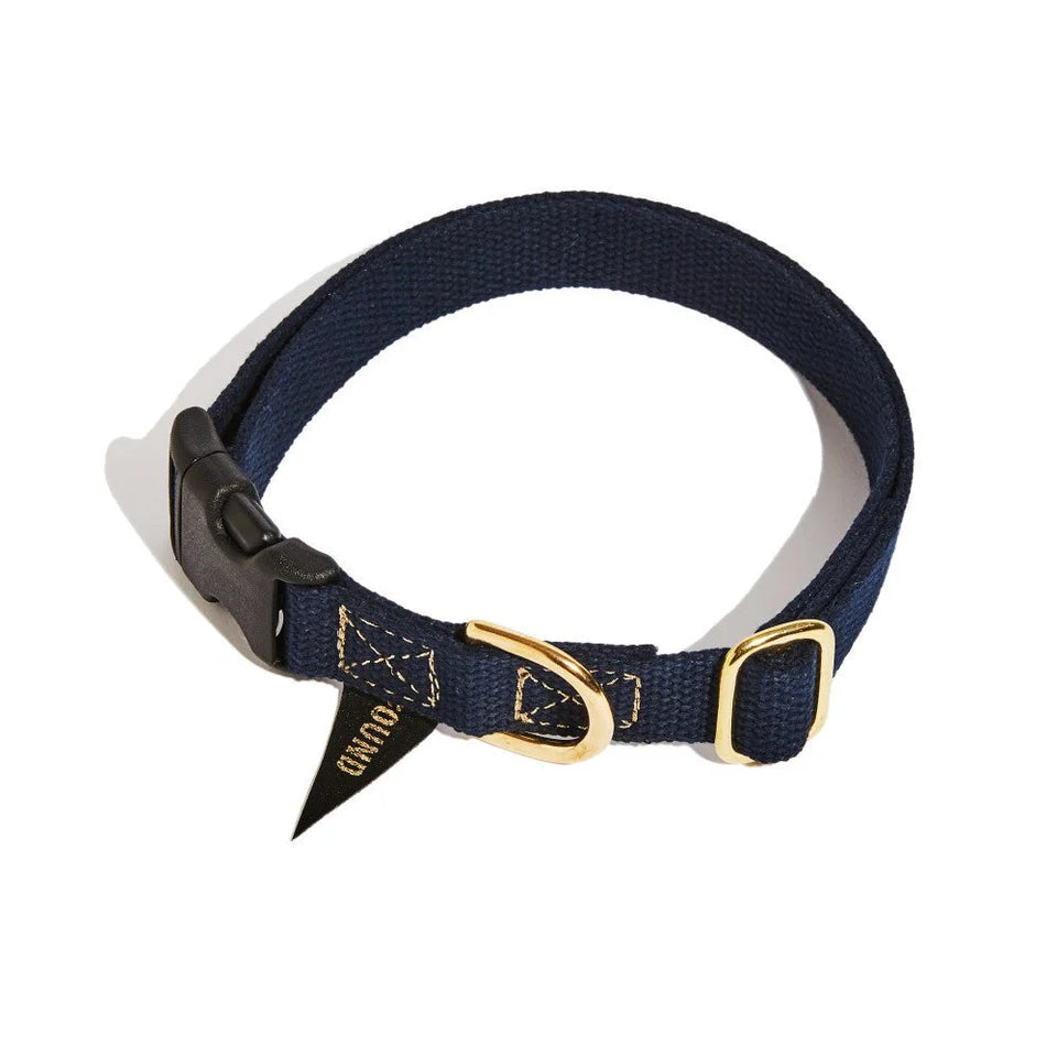 FOUND MY ANIMAL（ファウンドマイアニマル）コットンカラー XS-Lサイズ 素材 コットン 真鍮 色 /NAVY  | PET LAB
