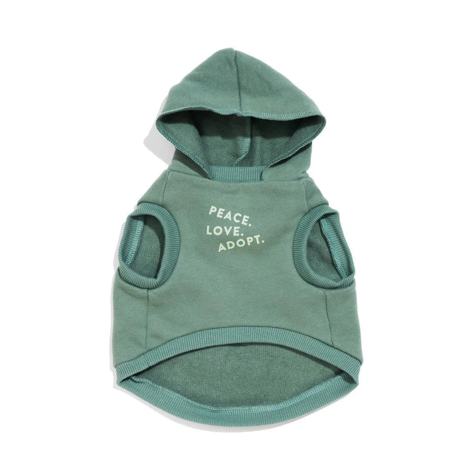 FMA Big Full Heart Animal Hoodie Sage Mint